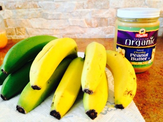 Bananas and Organic Peanut Butter. I like to use Shoprite's Organic Chunky Brand.