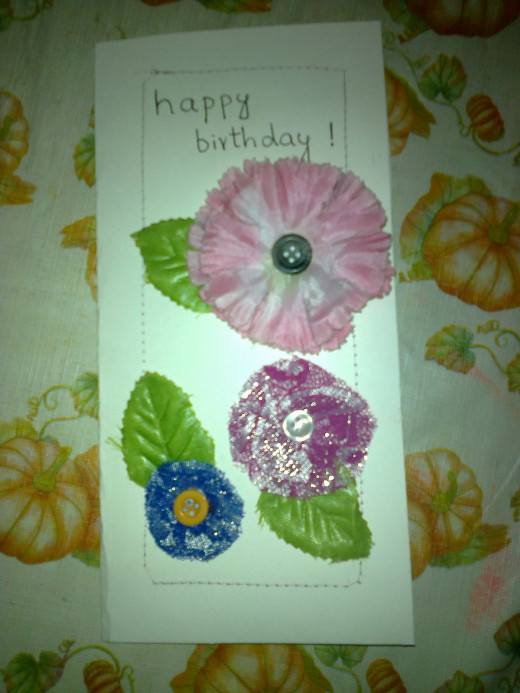 Cloth Flower Card