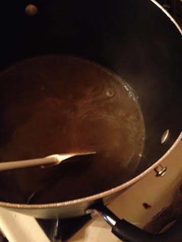 Constantly stir the mixture until it starts to boil.
