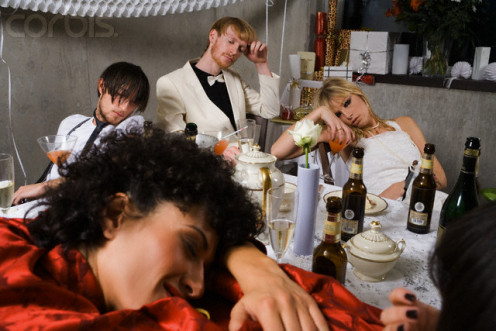 The bride, not a guest, falls asleep drunk at her own wedding reception