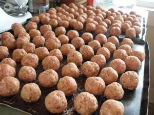 Meatballs on Tray for Freezing Individually