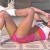 Kiana Tom sit-ups in pink shorts and mid rife top Kiana Tom sit-ups in pink shorts and mid rife top