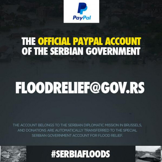 Please donate to Serbia! The account belongs to the Serbian diplomatic mission in Brussels, and donations are automatically transferred to the special Serbian government account for flood relief. 