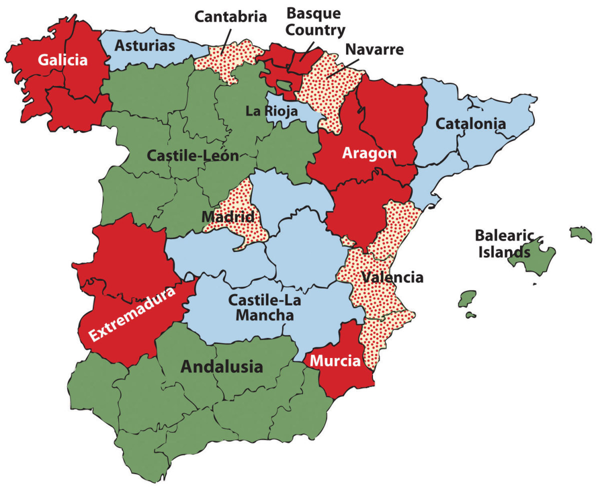 Map of Spain's autonomous communities.