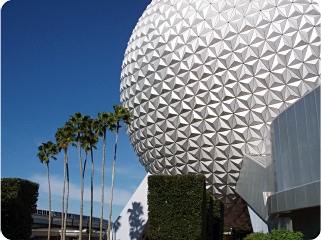 Two parks in one are anchored by Spaceship Earth at EPCOT's main entrance.