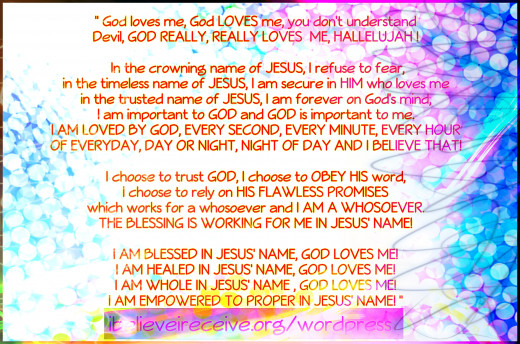 Christian Declarations/Affirmations Work For The Believer