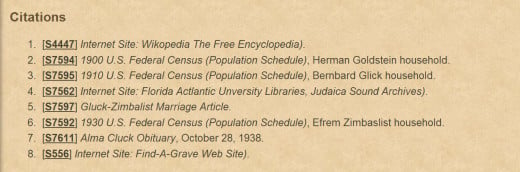 6a. -These are the websites they reference as their sources.  This is how information being told often enough becomes FACT whether it is true or not. Notice findagrave.com