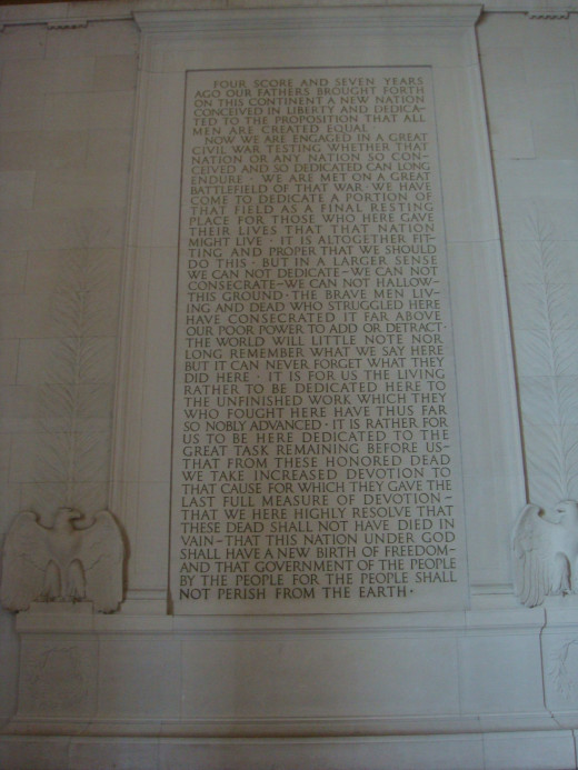 Gettysburg Address engraved at the Lincoln Memorial. Probably one of the best public addresses ever.