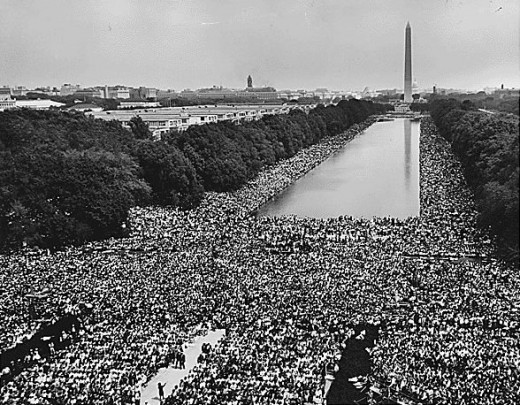 View of Crowd at 1963 March on Washington National Mall by the Reflecting Pool