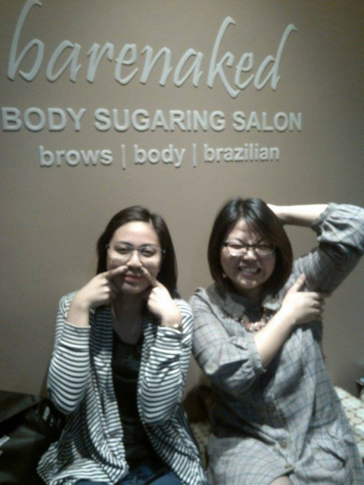 My friend and I waiting to get sugared. :)