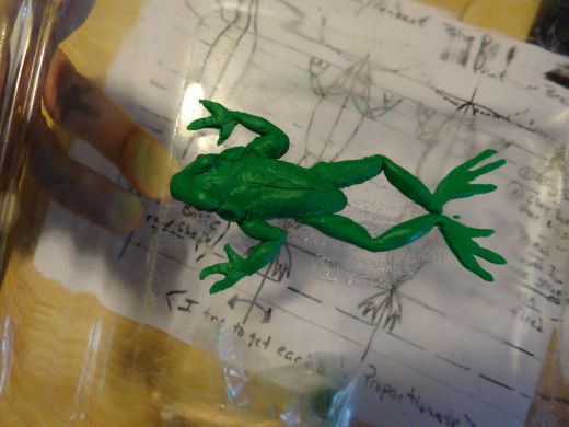 Use a tool to smooth out and or add texture to the frog. 