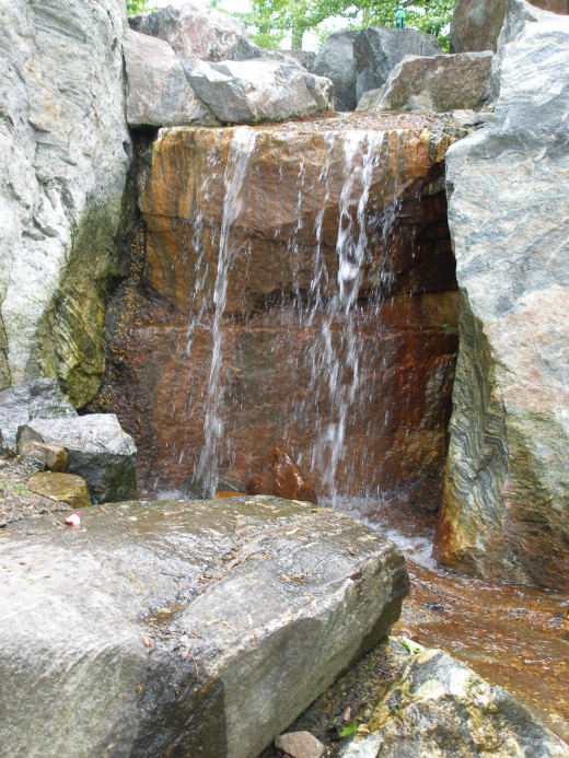 waterfall inside the garden site
