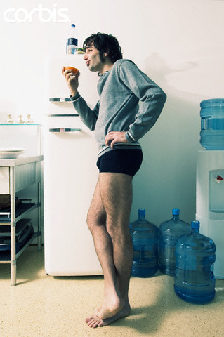 That's it, guy. Enjoy an apple while your pants are drying. You are well-covered in your stylish underwear