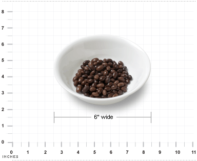 An actual serving size of black beans.