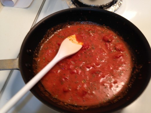The sauce should be kept on a lower heat and stirred to avoid burning.