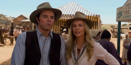 Seth MacFarlane and Charlize Theron star in the comedy A Million Ways to Die in the West