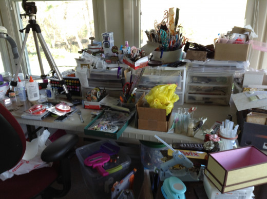 Messy craft space, look familiar?