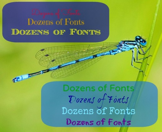 Adding lots of different colors, sizes and styles of font to an image.
