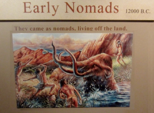 Mural on Visitor Center Wall showing earliest inhabitants of the Verde Valley hunting.