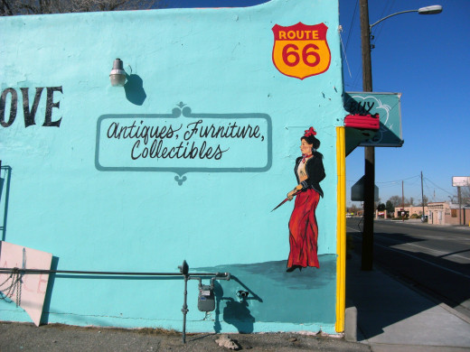 Contemporary street art on Central Ave. in Albuquerque