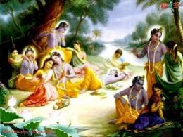 Romantic Krishna with Gopi's.