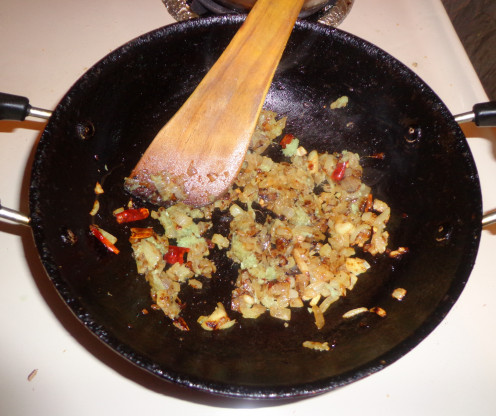 Onions turned golden brown