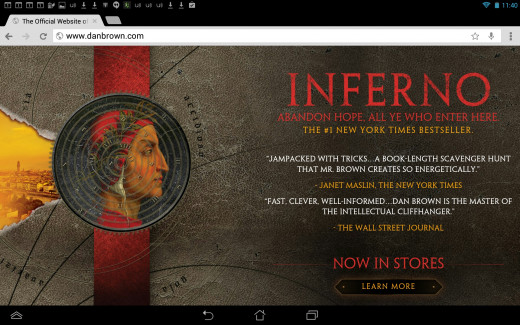 Screenshot of Dan Brown's website. Website's don't have to be expensive creations with fancy graphics. It's relatively easy to create one yourself. 