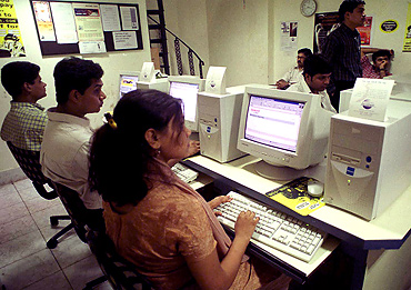 An Internet Cafe in India