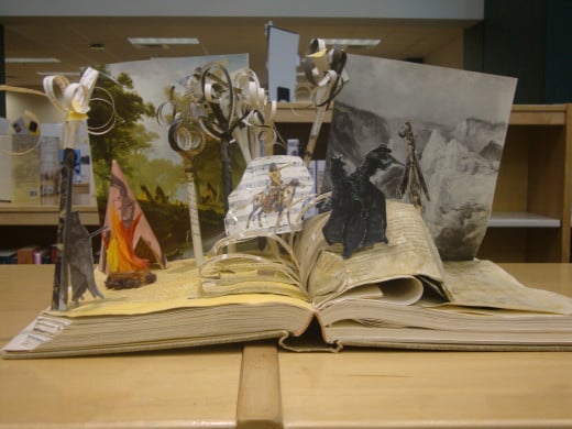 Student project, open book diorama, from a local high school.  