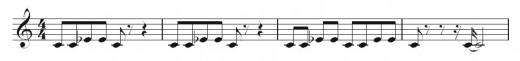 The first 4 bars (phrase) of my blues melody