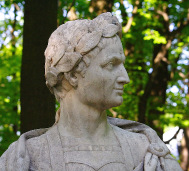 Julius Caesar wearing Civic Crown