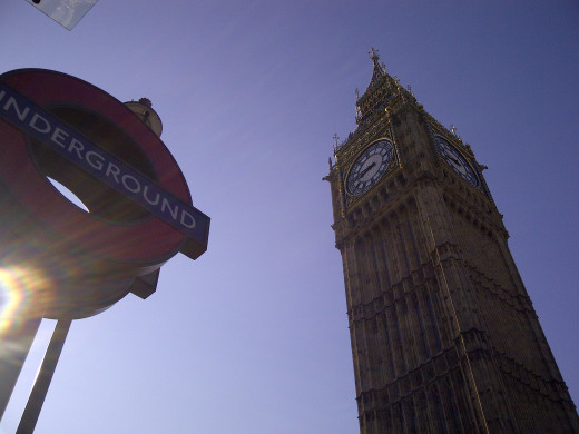 Tube stations often sit right beneth London landmarks - like the Big Ben tower at the Houses of Parliament in Westminster