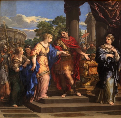 this work depicts julius caesar and cleopatra at a banquet