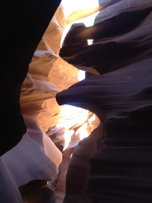 Rock Formation in the form of an Eagle's Head (in the middle on the right) in Lower Antelope Canyon