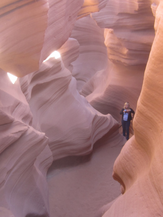 Looking down at the trail from Top of Lower Antelope Canyon
