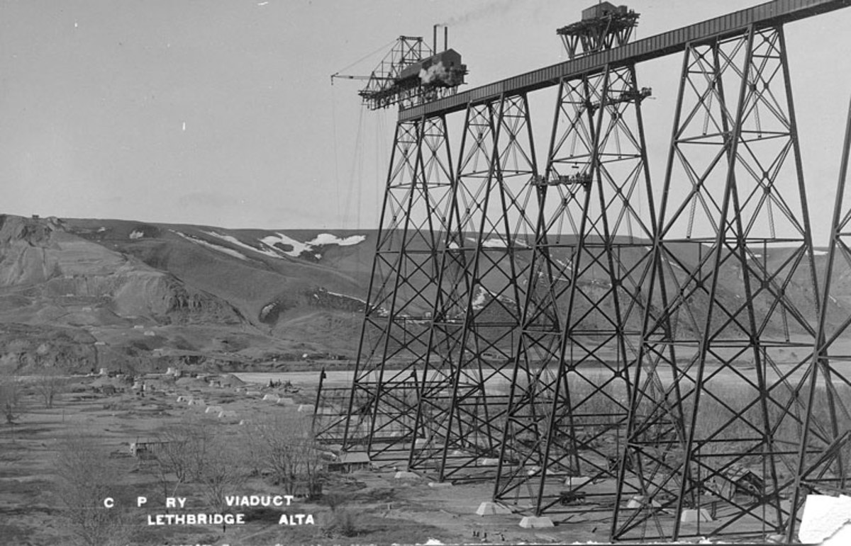 High Level Bridge under construction, 1908-1909