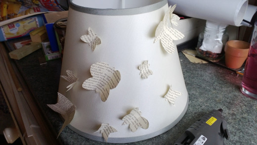 The finished paper-craft lampshade project