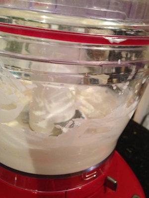 Use a food processor or, blender. Or combine ingredients by hand when cream cheese is room temperature. 