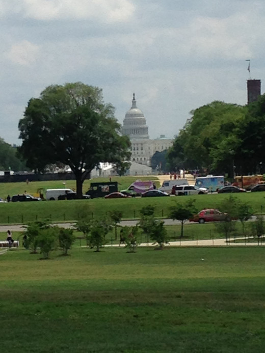 LOOKING EAST FROM THE WASHINGTON MONUMENT TO THE CAPITOL BUILDING.