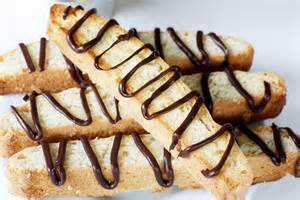 Biscotti drizzled with chocolate