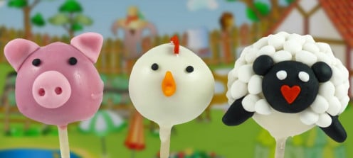 Farm animal cake pops.