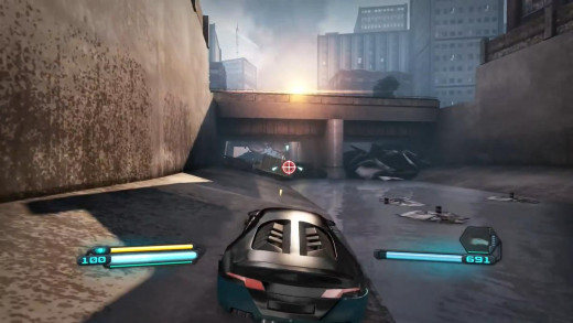 The driving handles about as well as you could hope, considering this is primarily a third-person shooter. 