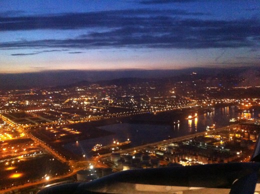 The view of Barcelona from the plane.