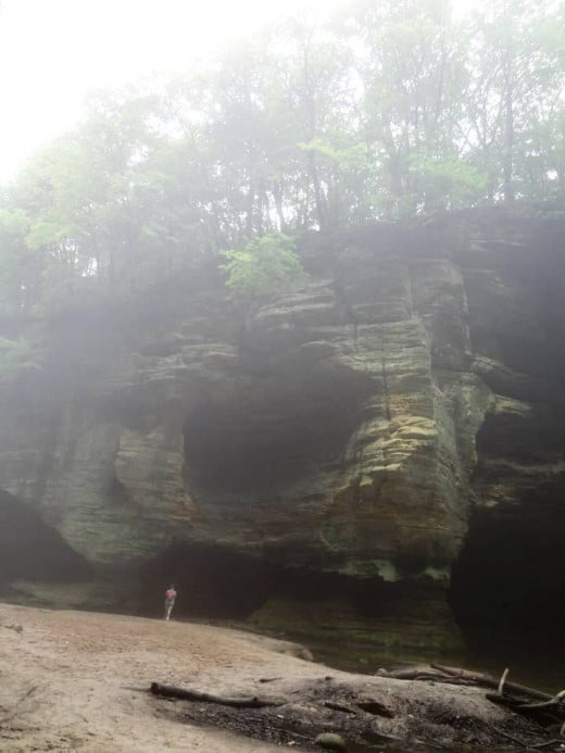 Rock formations and caves in the lower dells area