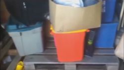 Plastic totes are sold in many convenient sizes.