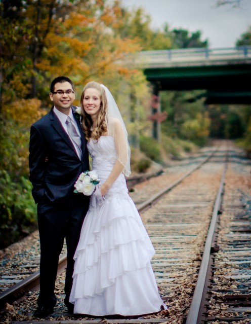 Our photographer took several cool shots on the train tracks. 