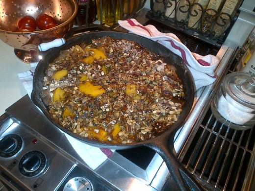 Dessert anyone? Peach crisp made from just picked peaches, locally grown