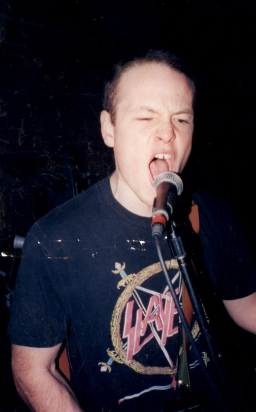 An angry me circa 1998, in one of my punk bands in Richmond, VA