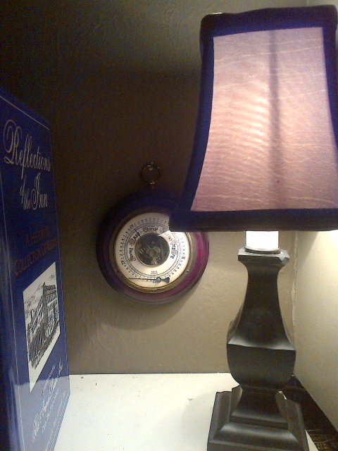 The old barometer. Note the broken needle 