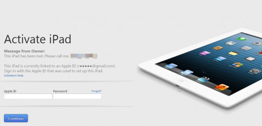 The prompt for iCloud bypass to activate an iPad or iPhone after it has been erased or restored